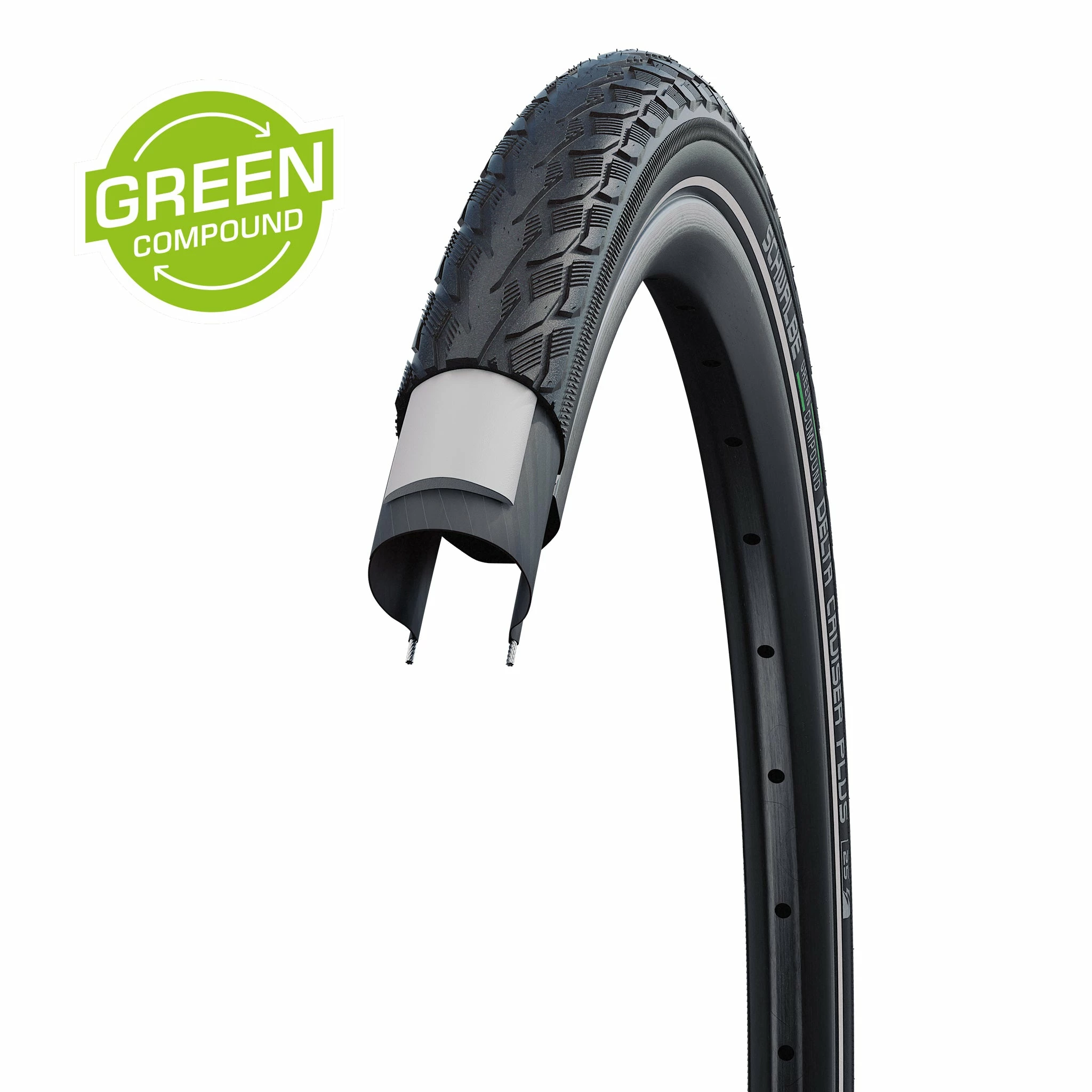 Pneu Ville Schwalbe Delta Cruiser Plus Green Compound 28 Pouces